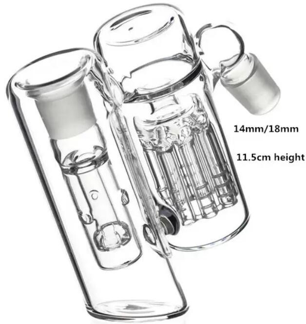 Approx inch Mini Clear Purple Green Blue 45 degree 90 degree 14 mm Mini Tire Glass Ash Cather Glass Bong's Accessories 18mm