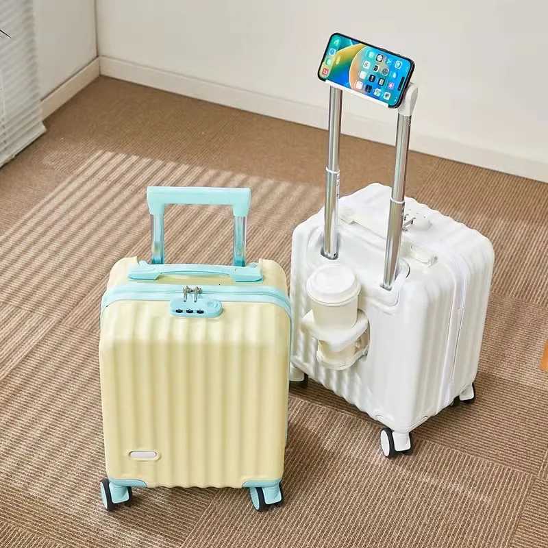 2025 New Style Luggage 14Inch Fashionable Lightweight Boarding with Water Cup Holder Mobile Phone Holder Large Capacity Luggage Z250905