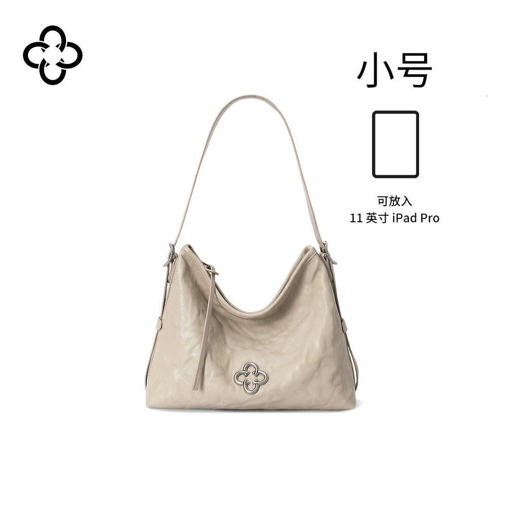 New Kaisile Pink Songtao Hobo Shoulder for Women High-end Wrinkled Vegetable Tanned Leather Underarm Crossbody Bag