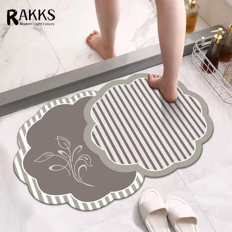 Luxurious RAKKS Home Carpet Rug Diatom Mud Bath Mat Super Absorbent Bathroom Rug Quick Dry Floor Mat for Wet Area Easy Clean Y251105