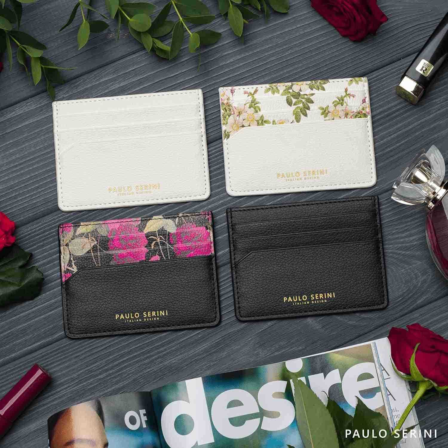 Card Holder for Men Women Card Case Unisex with 6 Card Slots Compartment for Bills Slim Wallet vegan leather Z250906