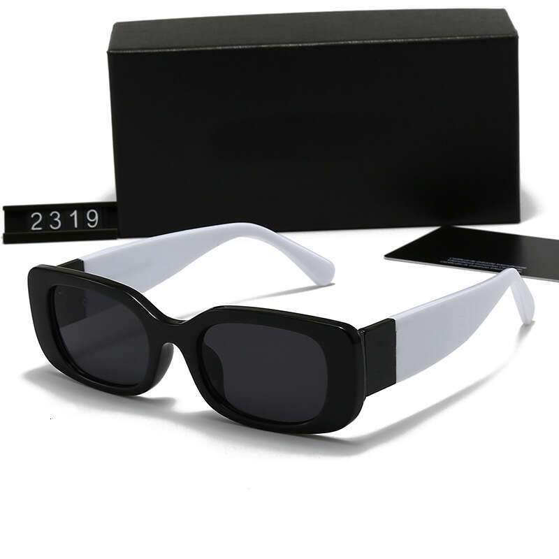 New Women's Same Style Fashion Black and White Color Block Bare Face Artifact Sunglasses UV Protection 2319 451