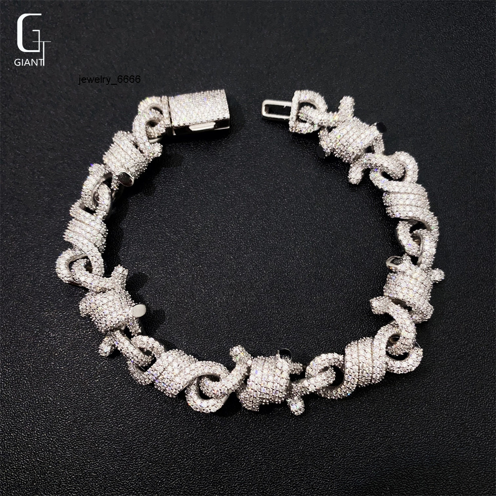 New Design Bracelet Iced Out Hip Hop Jewelry 925 Silver Moissanite Diamond Bracelets Lucky Chain Bracelets Unisex