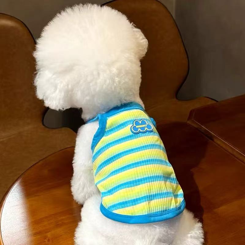 T1137 Pet striped tank top for Teddy Bichon small dog cat Yorkshire terrier Maltese dog clothes