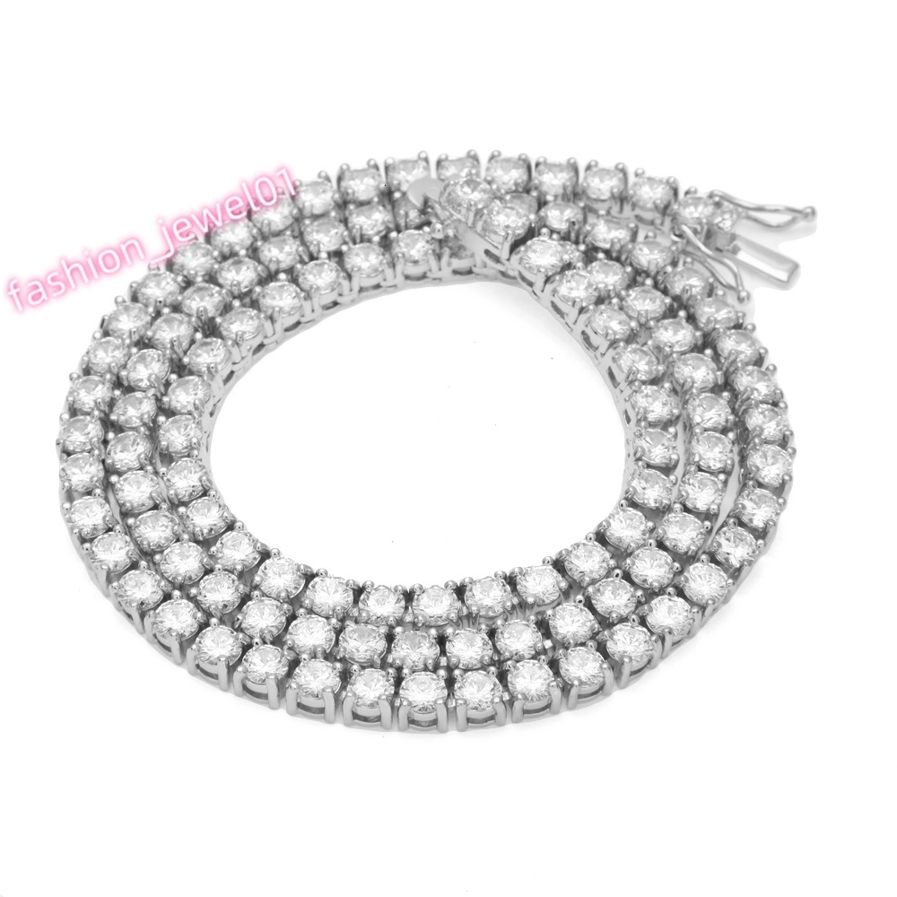Hot Sell Big Size 6mm Hip Hop Jewelry Tennis Necklace Diamond Chains Iced Out VVS Moissanite 925 Sterling Chain for Mens Women