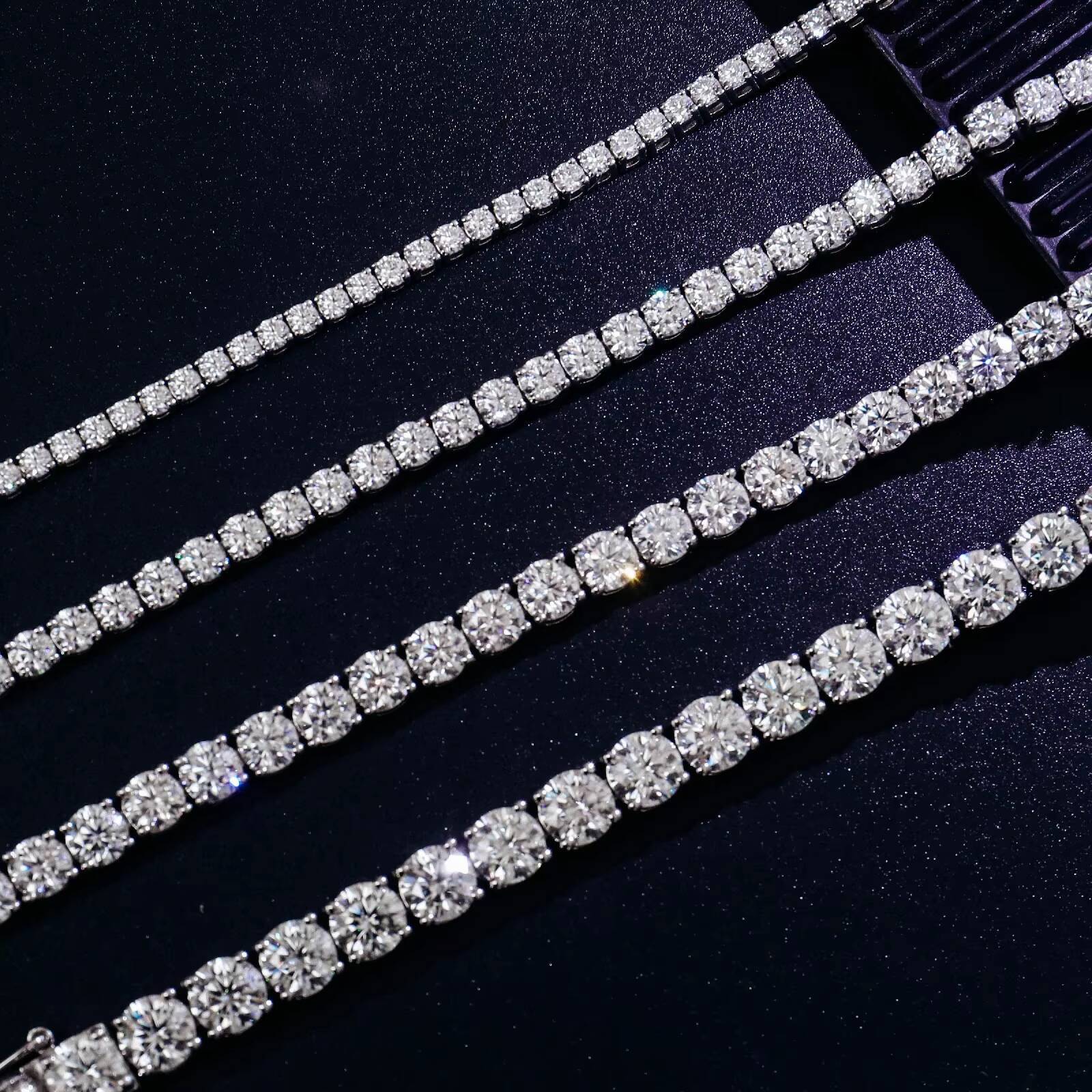 Large Quantaties 24inch 20 Inch 18 Inch 16 Inch Solid 925 Silver Moissnite Diamond Necklace Moissanite Tennis Chain for Party