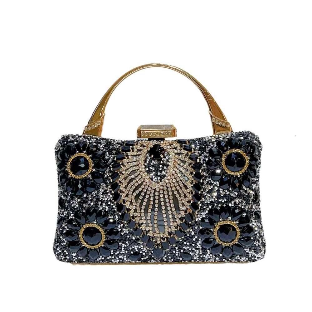 New Style Socialite Heavy Embroidered Diamond Evening Diamond-Encrusted Handbag for Women Wedding Banquet Matching Cheongsam Women's Bag