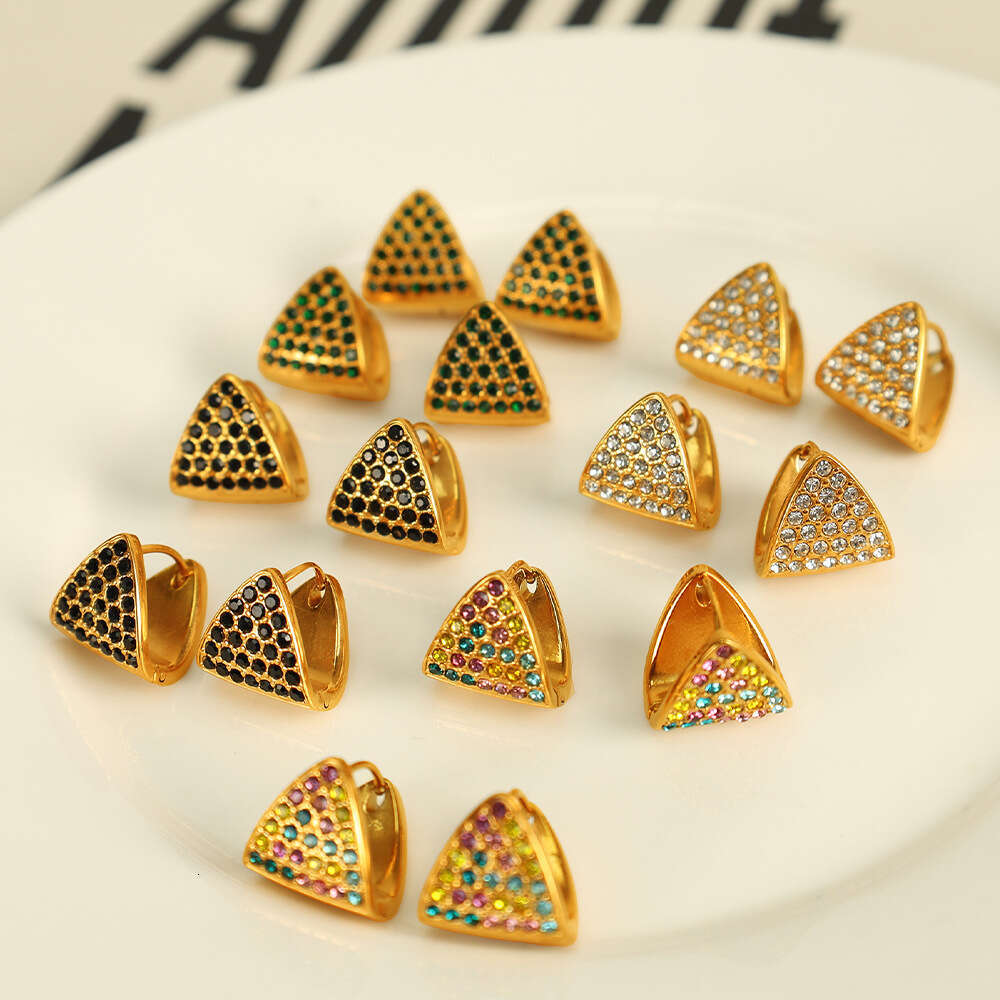 DHpet Hot - selling Korean Creative Triangular Zircon Ear Clips for Women
