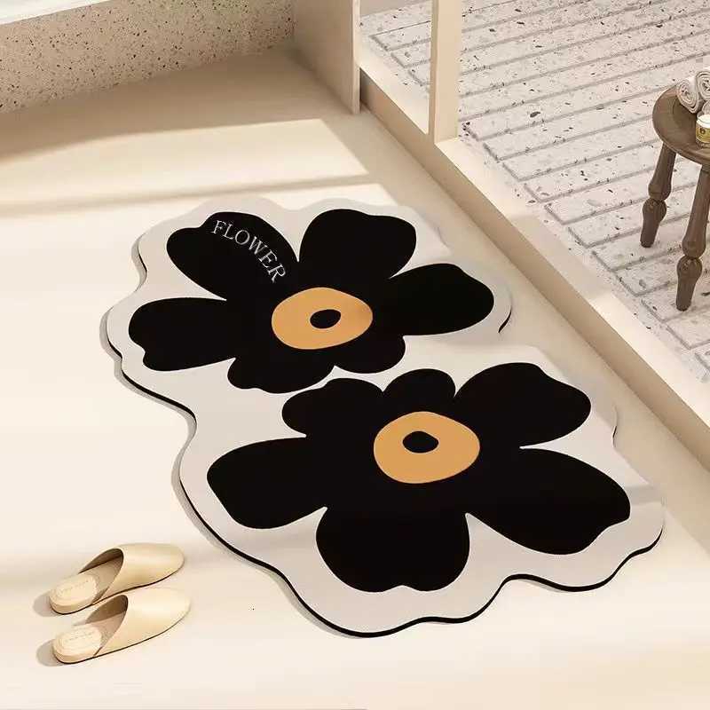 Luxurious VIKAMA Printed Carpet Bathroom Absorbent Diatom Mud Floor Mat Door Mat Antislip Foot Mat Home Decoration Y251105
