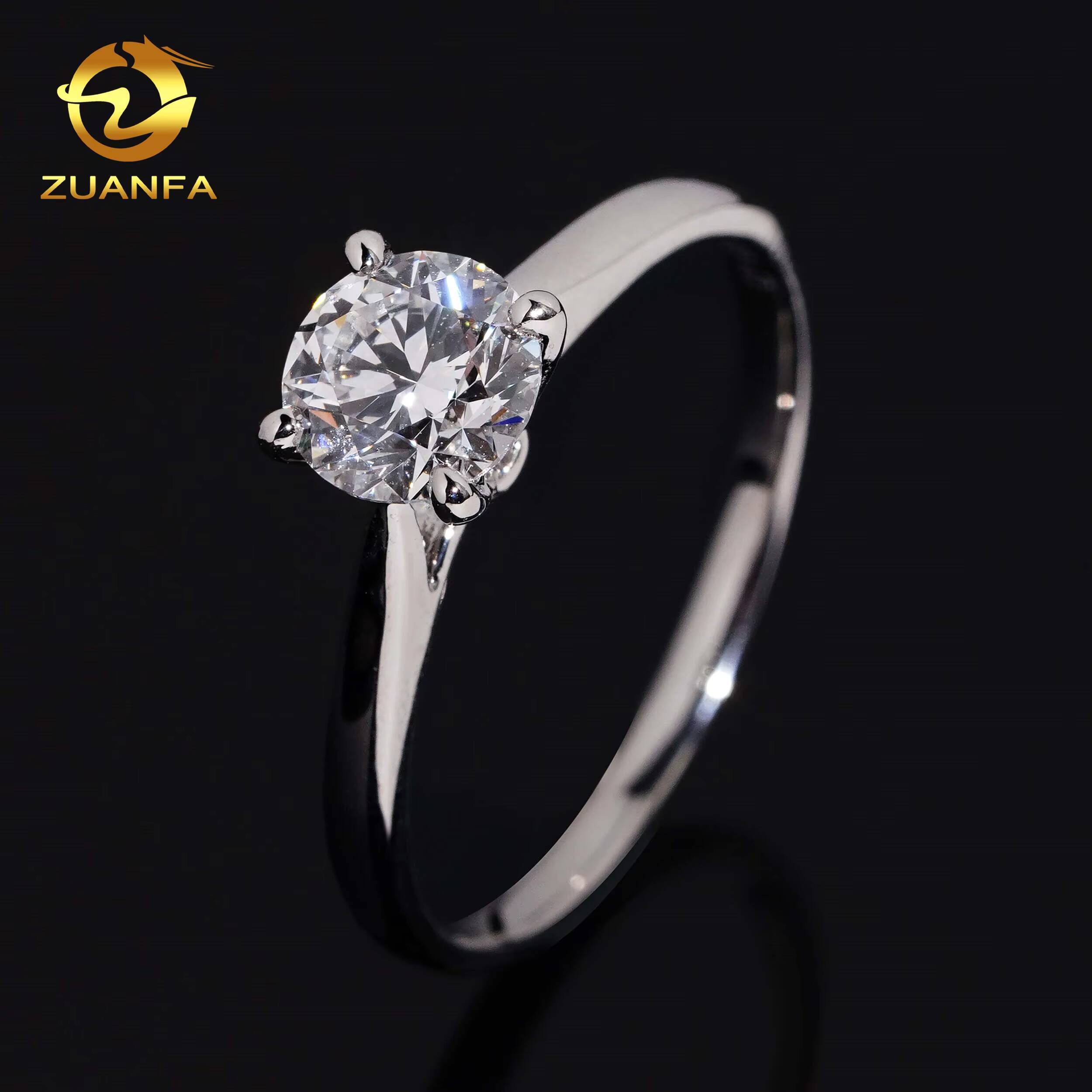 Classic Design 4 Prongs PT950 Platinum 103ct Women Engagement Wedding Lab Grown Diamond Ring