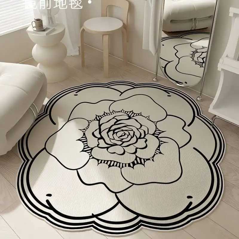 Luxurious VIKAMA Retro Light Luxury Camellia Crystal Velvet Home Living Room Bedroom Cloakroom NonSlip Dirt Resistant Carpet Home Decor Y251105