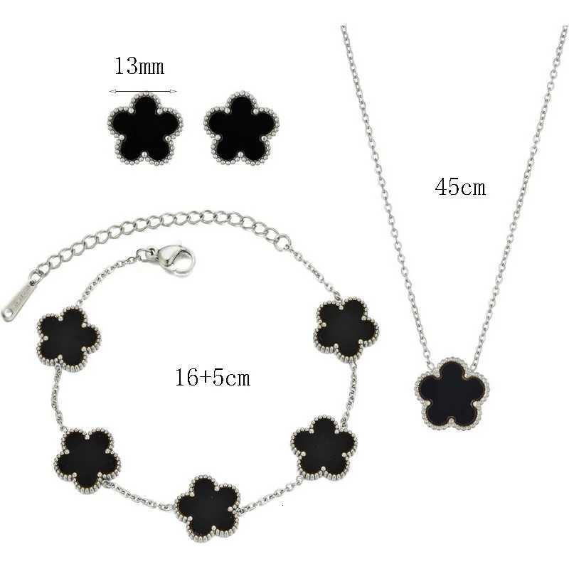 Clover Bracelet for Women Girls 14K Gold Silver Plated Stainless Steel Five Leaf Flower Dainty Lucky Link Bracelets Jewelry S250906