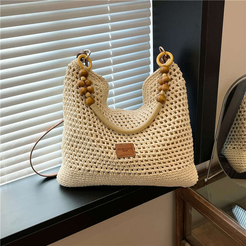 Straw Woven Korean Style Imitation Rattan Tote Niche Design Fashion Women's Shoulder Crossbody Bag