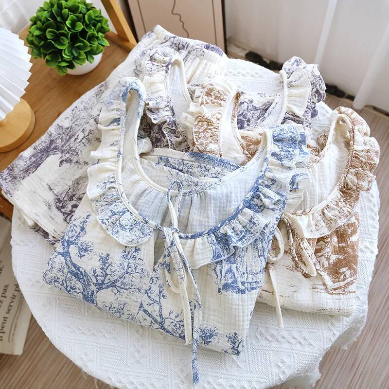 2025 New Cotton design Cute Sleepwear Summer Sleeveless Women's S Underwear Set Sleepwear Female Underwear Sleepwear Designer Sleepwear Set