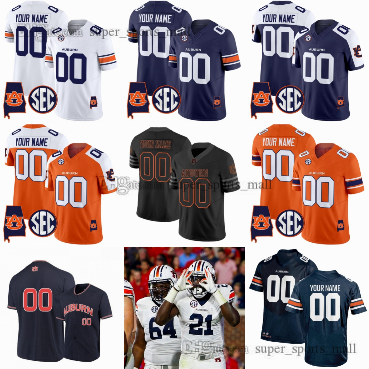 Custom S-6XL Auburn College Football Tigers Jerseys 11 Jackson Arnold 4 Malcolm Simmons 24 Keyron Crawford 23 Jeremiah Cobb 1 Eric Singleton Jr Robinson Coleman