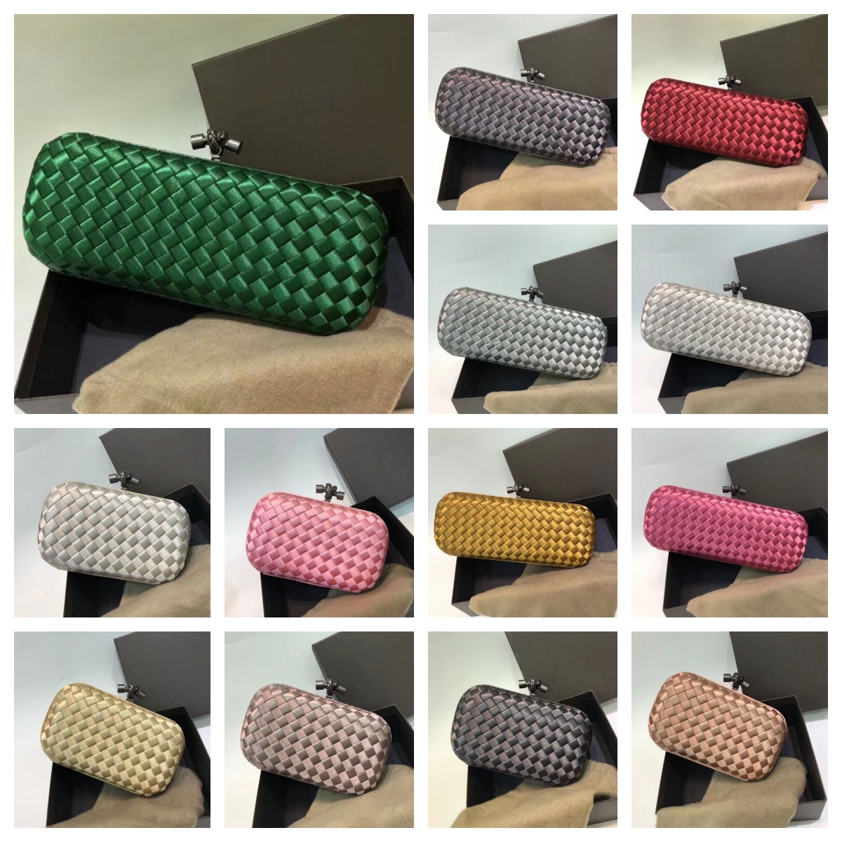 luxnuy designer clutch bag kont clutch womens fashion weave jewelry box genuine leather elegant lady banquet party Dress bag evening bag high-grade wallet