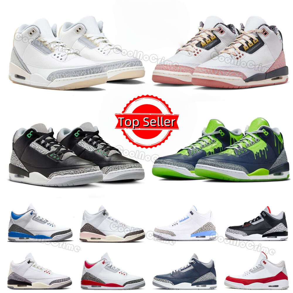 Baketball Shoe J3 3 Sneaker White Cement Reimagined Fire Red Cardinal Dark Iri Pine Green UNC Rut Pink Black Cat Wizard Men Women Outdoor Sport