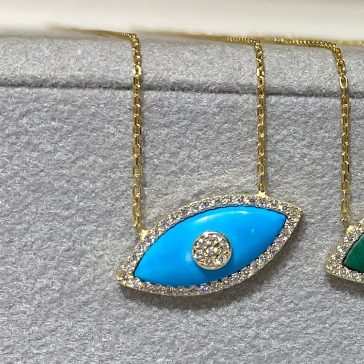 Turkey Gothic Multicolor Enamel Evil Eyes Pendants Necklace for Women Sparkling Rhinestone Zircon Choker Designer Jewelry Gifts