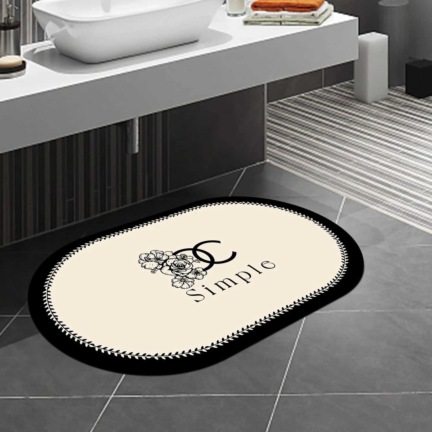 Luxurious VIKAMA Printed Carpet Bathroom Absorbent Diatom Mud Floor Mat Door Mat Antislip Foot Mat Home Decoration Y251105