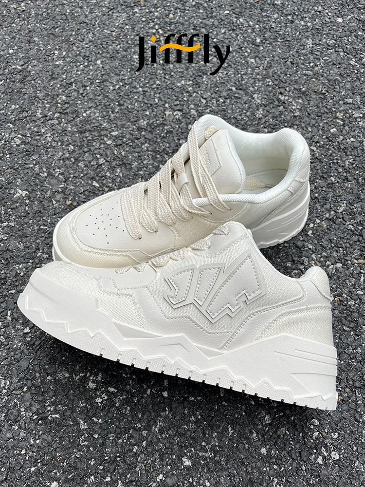 White shoes versatile couple style bread shoes women's height increasing casual shoes panda breathable board shoes men's trendy brand sports