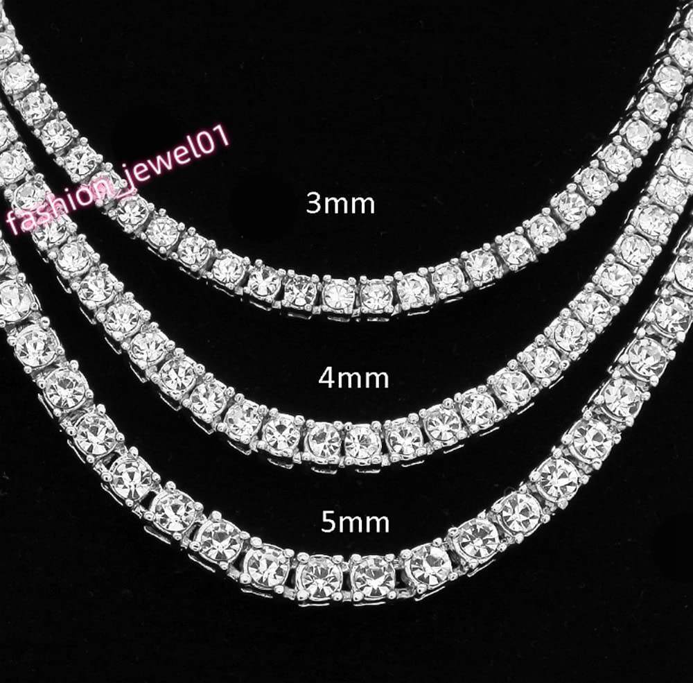 Custom 14k 18k Gold Lab Grown Diamond Jewelry 3mm 4mm 5mm Vvs Diamond Tennis Chain Necklace Bracelet