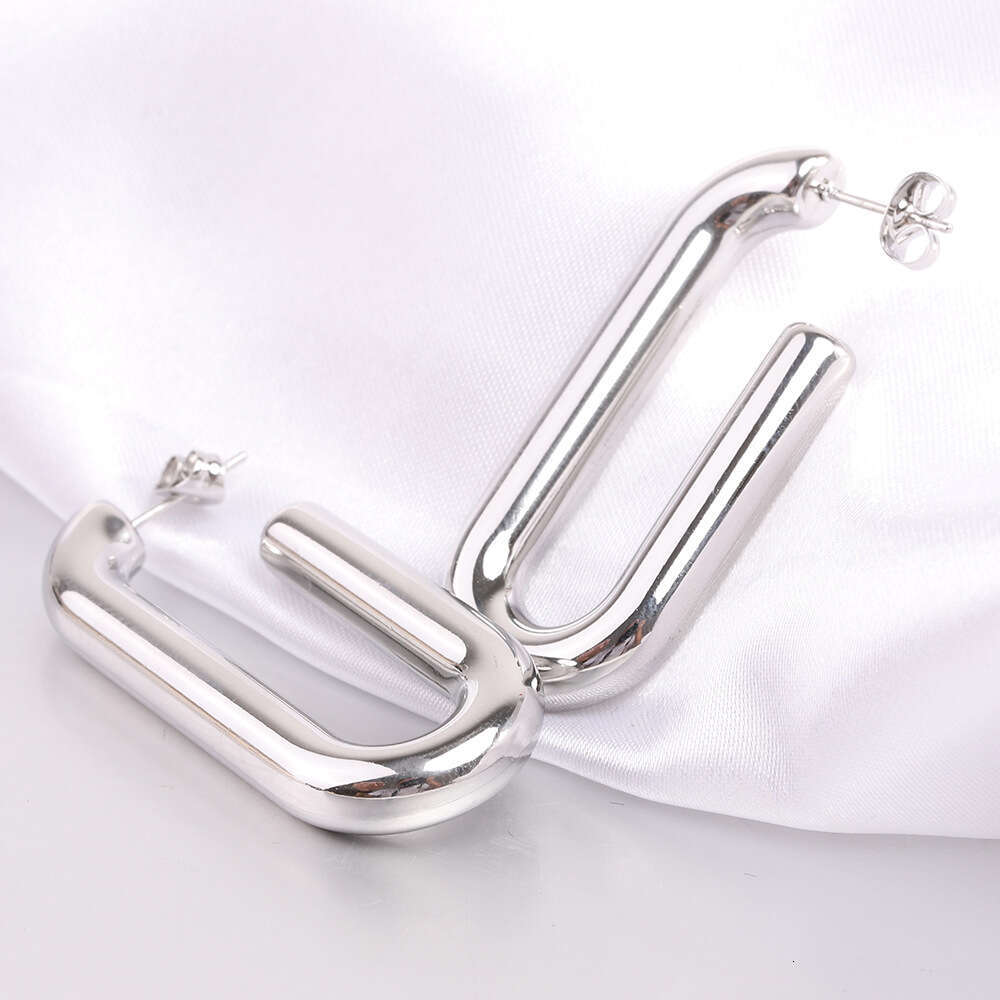 DHpet 2025 Winter: Women's European - American Ins - style Stainless - steel U - shaped Open - end Earrings