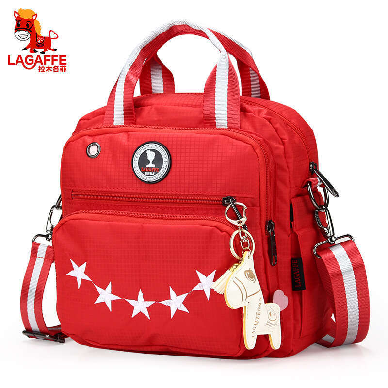 2021 New Women's Single Shoulder Crossbody Multifunctional Waterproof Mommy Bag Creative Embroidery Casual Washed Nylon Fabric