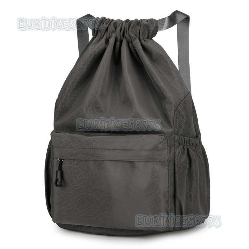 New Womens Drawstring Backpack Solid Color Dark Pattern Drawstring Bag Large Capacity Bucket Bag Gym Bag H250906