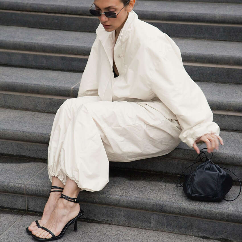 Autumn Winter New Sports Style Trench Coat Lantern Pants Set For Women With Design Sense And Elegant Outdoor Casual B5