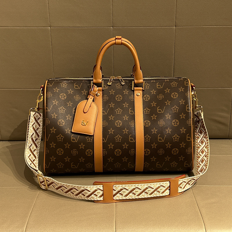 free shipping Travel bag retro printed Boston bag large capacity business travel boarding bag portable travel bag for going out Designer bag