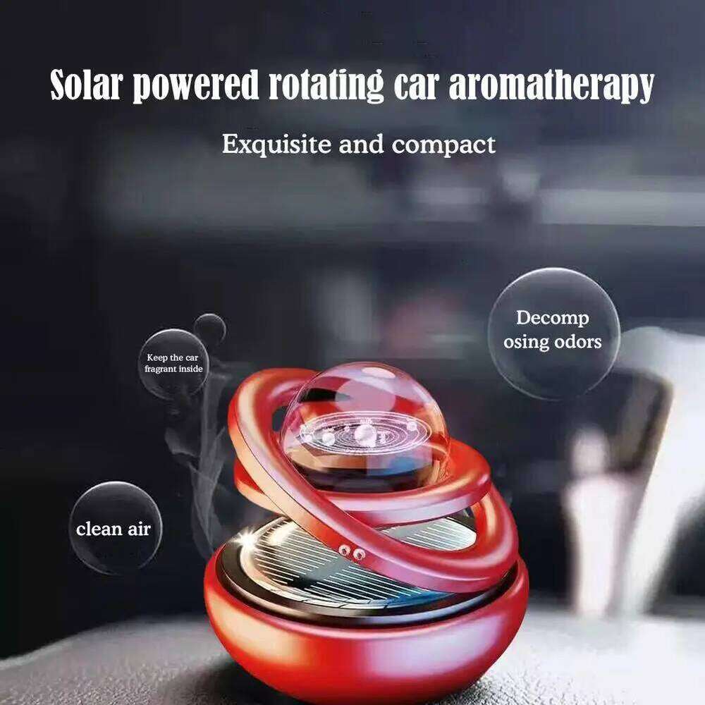 Air Fresher Solar Rotating Aromatherapy Double Suspended Ornament Car Interior Accessory Fragrant Perfume Diffuser X250906