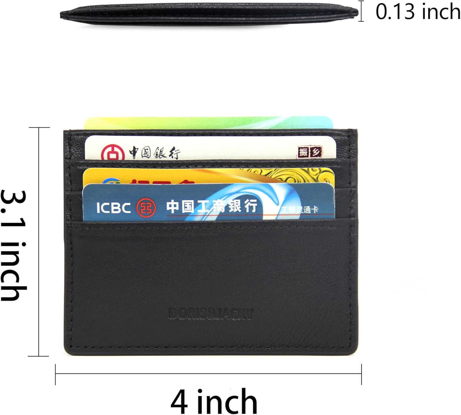 Minimalist Leather Card Holder Wallet Slim Lambskin CARD Case Card Protector 6 Card Slots Thin Business Wallet for Men and WomenDS901Black Z250906