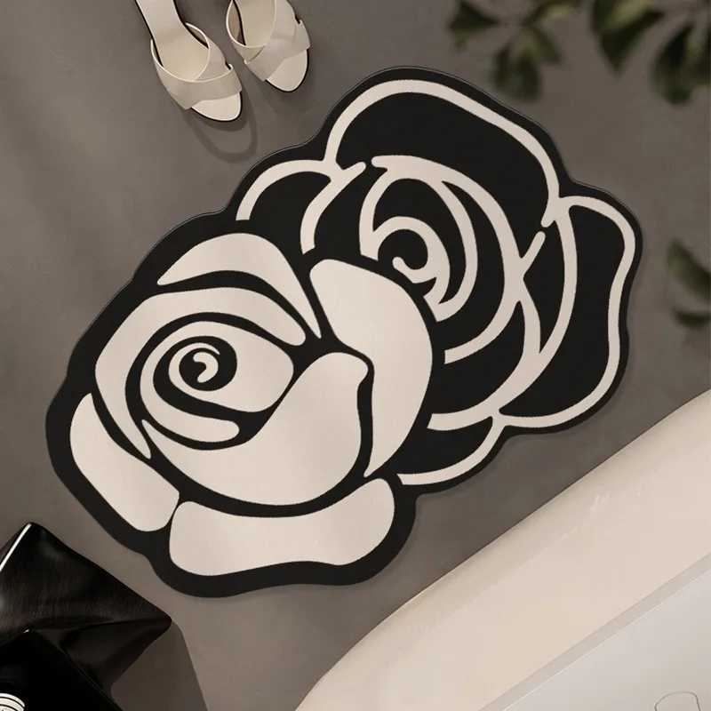 Luxurious Bathroom Carpet Nonslip Floor Mat Absorbent Diatom Mud Foot Mats Flowers Home Decoration Rug for Toilet Shower Area Y251105
