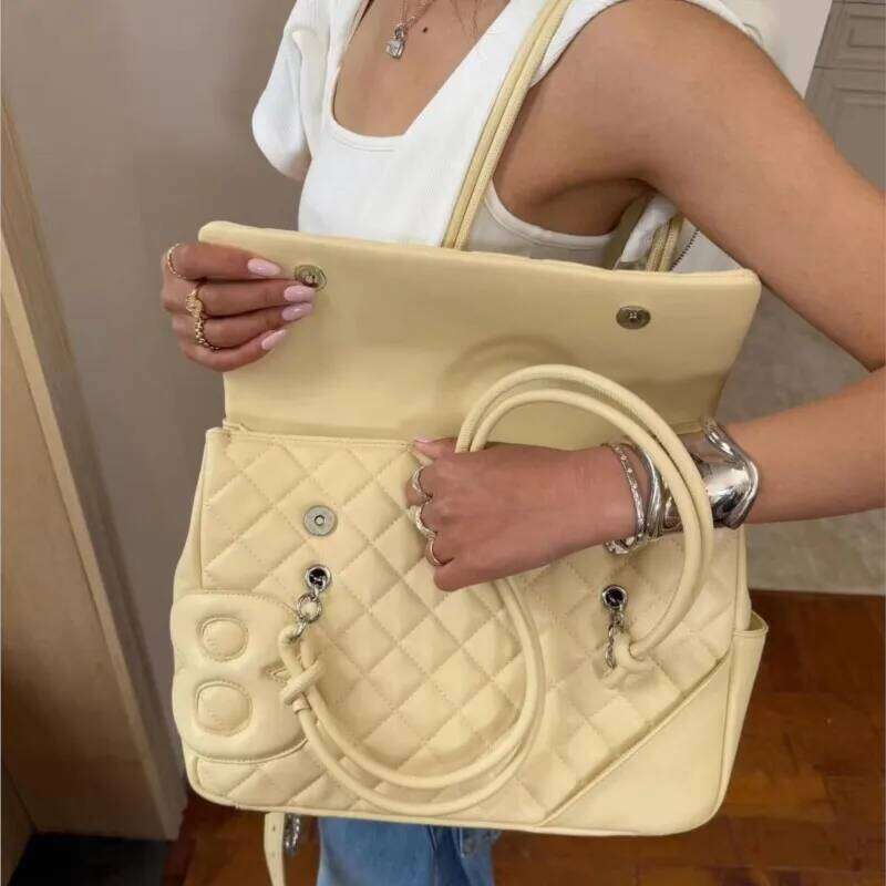 JIAERDI High Street Yellow Large Capacity Handbag Purse Hot Girls Leather Soft Casual Shoulder Bags Ladies Travel Y2k Mochila