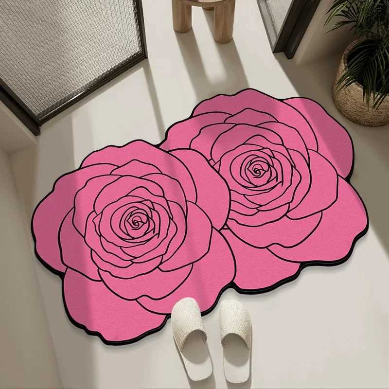 Luxurious Light Luxury French Carpet Bathroom Floor Mat Toilet Sink Door Antislip Mat Dirty and Absorbent Foot Mat Diatom Mud Y251105