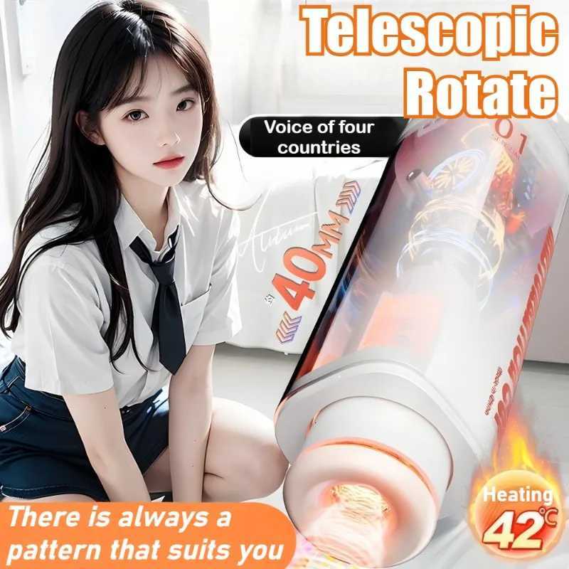 TINGNAI Heating Masturbation Cup for Men Telescopic Rotate Vagina Sex Toys for Man Pocket Pussy Male Vacuum Sucking Pocket Cup W250906