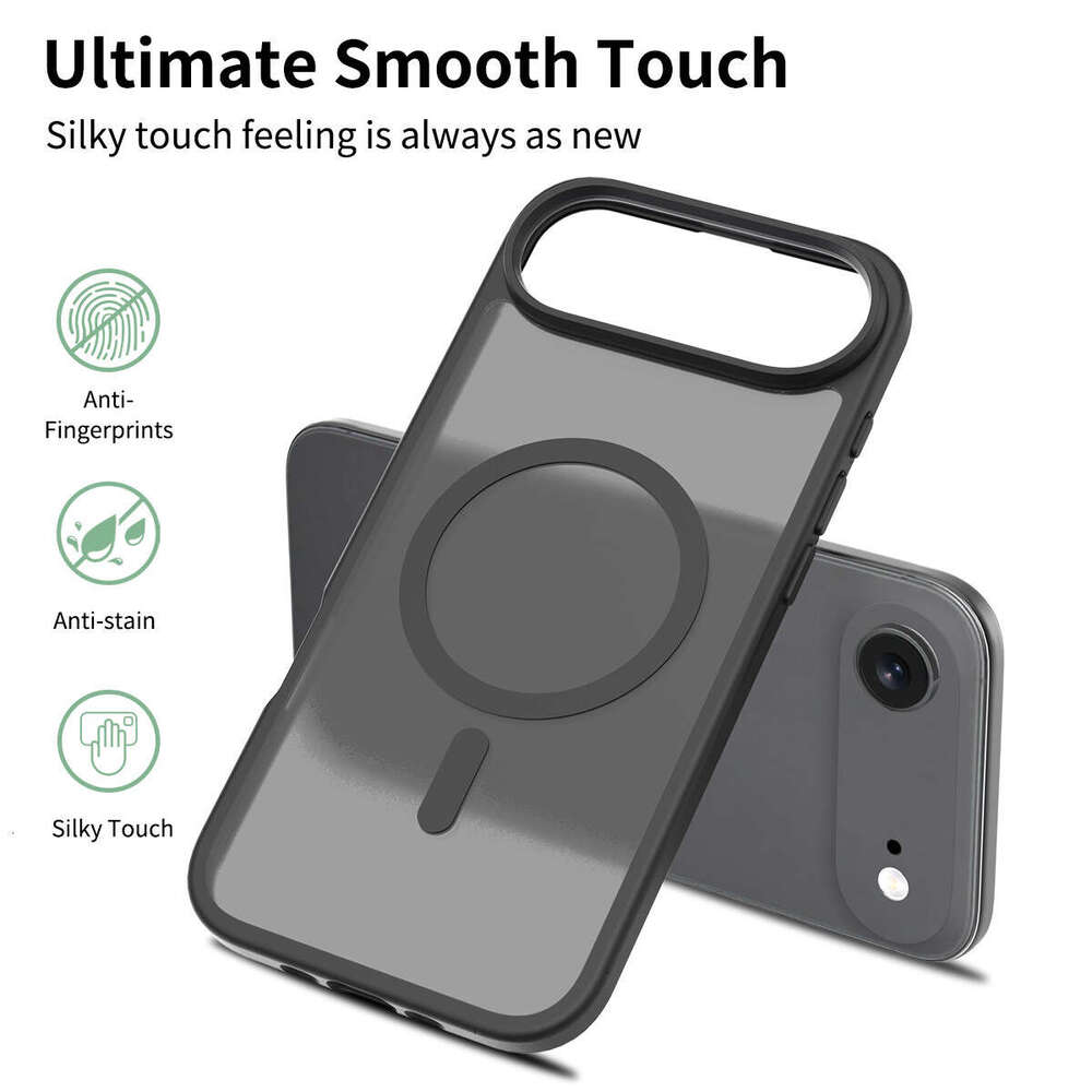 DHgargets New Apple 17 Air Phone Shockproof Full Coverage Airbag Matte Magnetic Black Thickened 16 Pro Protective Case