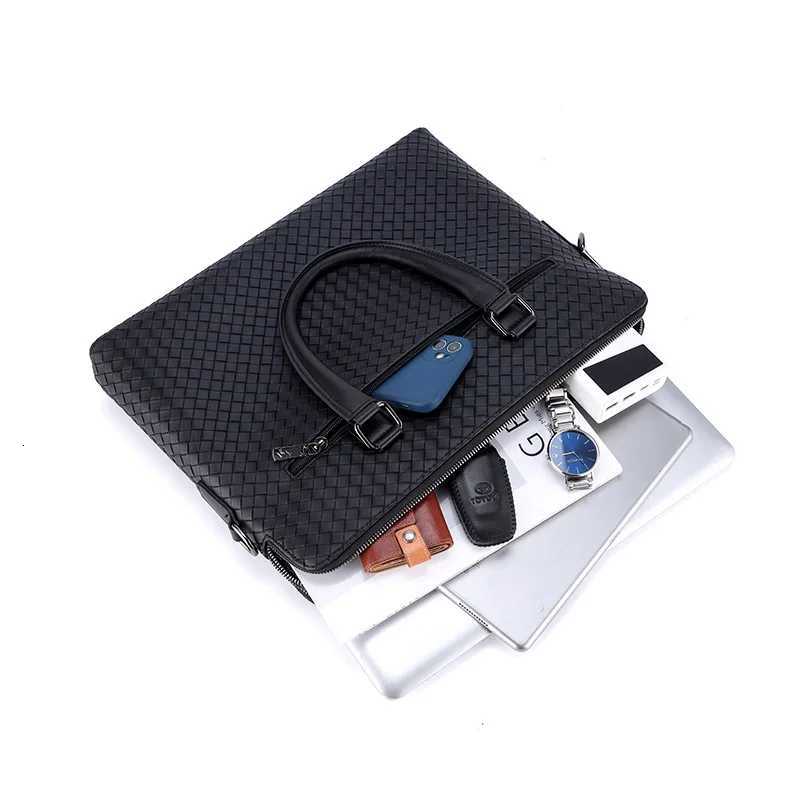 SEMALAYA New mens briefcase single shoulder crossbody woven double casual Korean tide computer portable mens bag wholesale Z250906