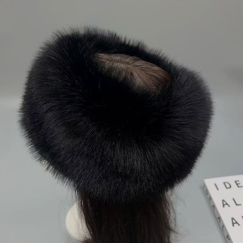 Free shipping hot sales new Light luxury and fashionable furry top hat with an empty headband thickened and warm headband no top hat for children in w