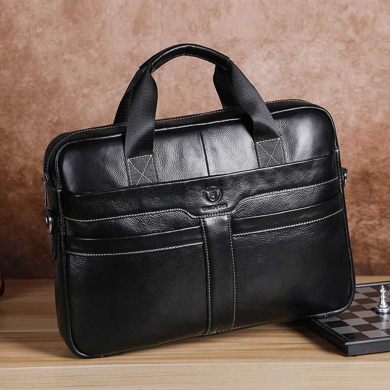 Cowhide Mens Briefcases Shiny Cow Leather Suitcase Business Handbag Large Capacity Leather Shoulder Bags Gift Laptop Bag A2G053 Z250906