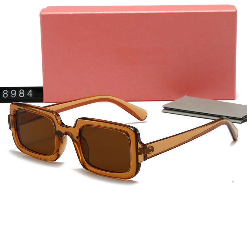 New Small Frame Non-Prescription Glasses for Men and Women Trendy Rectangular Street Style Women's Sunglasses 8984 110