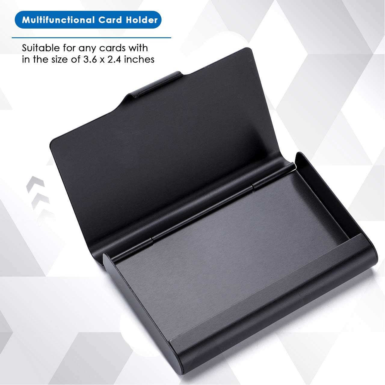 Aluminum Business Card Holder for Men Women Professional Business Card Case Wallet Name Cards Holder Capacity 2230 Cards 37 x 245 Super Light Black Z2