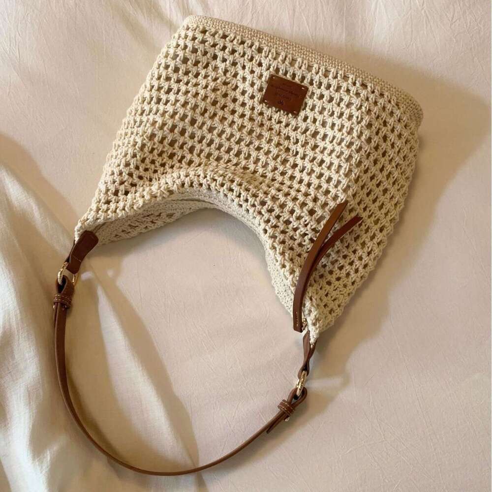 Nanfeng Chio2nd Sunset Afterglow Tote for Women Summer Hollow Woven Lazy Relaxed Feel Shoulder Bag