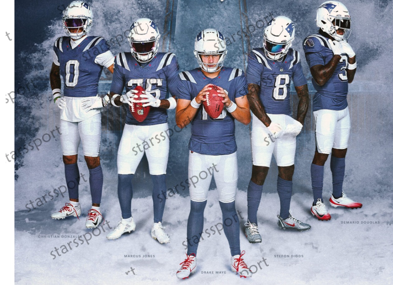 Personalize Custom Football 2025 Rivalries Jersey Drake Maye Rhamondre Stevenson Hunter Henry Jahlani Tavai Stefon Diggs Christian Gonzalez 12 Brady M