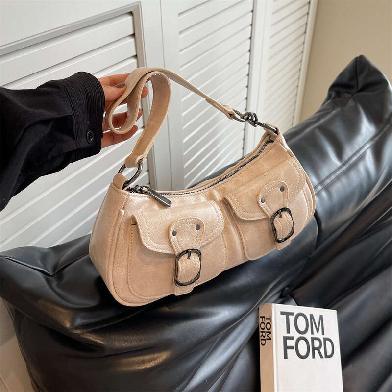 Sweet Cool Motorcycle for Women 2023 New Niche Fashion Single Shoulder Underarm Same Style Women's Bag