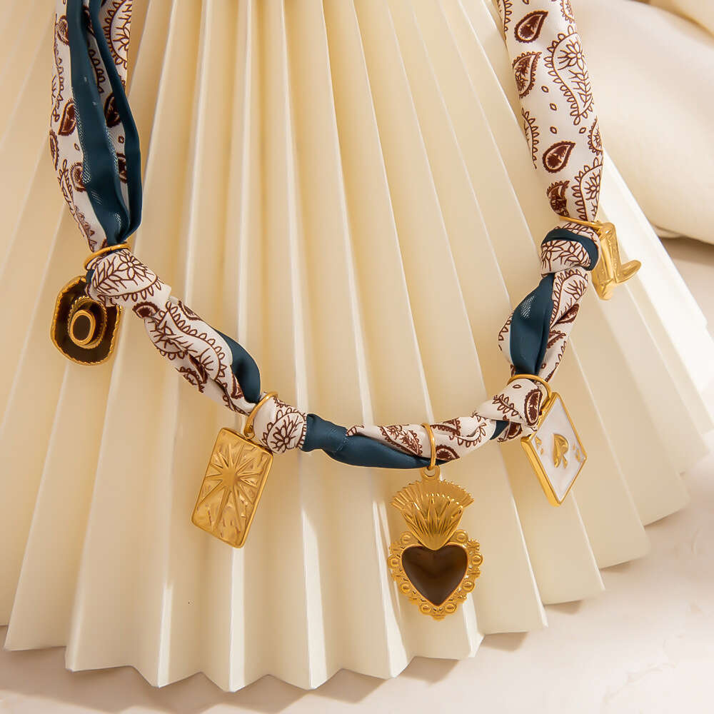 DH collections DIY Rope - Knot Necklace with 18K Gold - Plated Pendant for Women