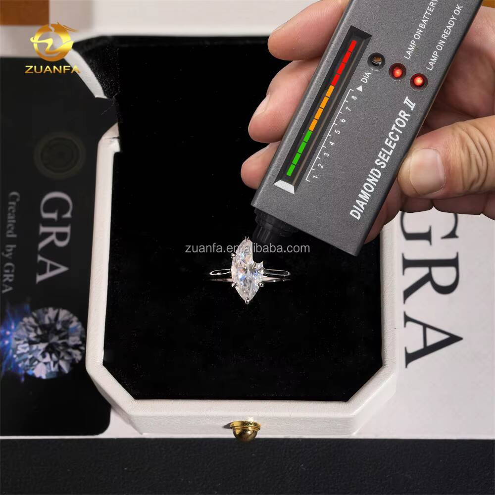 Drop Shipping Prong Setting Fiance Jewelry Elegant Bridal Wedding Jewelry 925 Silver Marquise Moissanite Diamond Engagement Ring