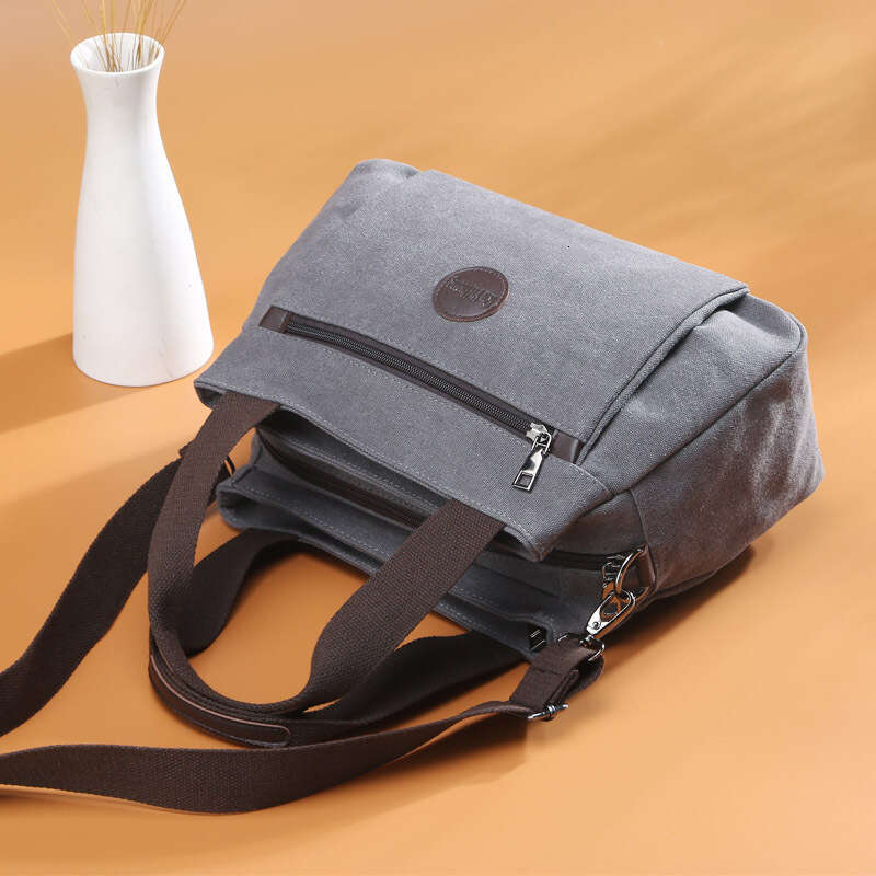 Casual Women's Ladies Handbag Shoulder Crossbody Large Capacity Multi-Compartment Canvas Bag FB-078