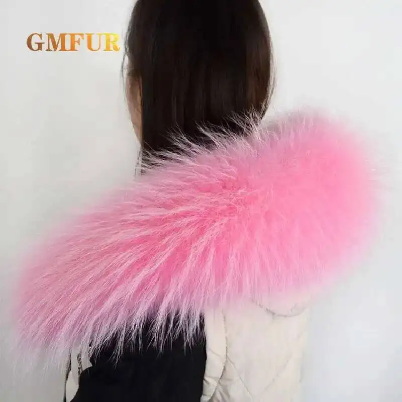 Winter Real Natural Raccoon Fur Collar Coats y Warm Women Large Scarves Female Neck Long Genuine Scarf 250906