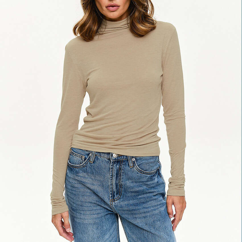 Autumn Winter New Versatile Modal High Neck T-Shirt Design Sense Elegant Soft Skin-Friendly Inner Wear Top B5